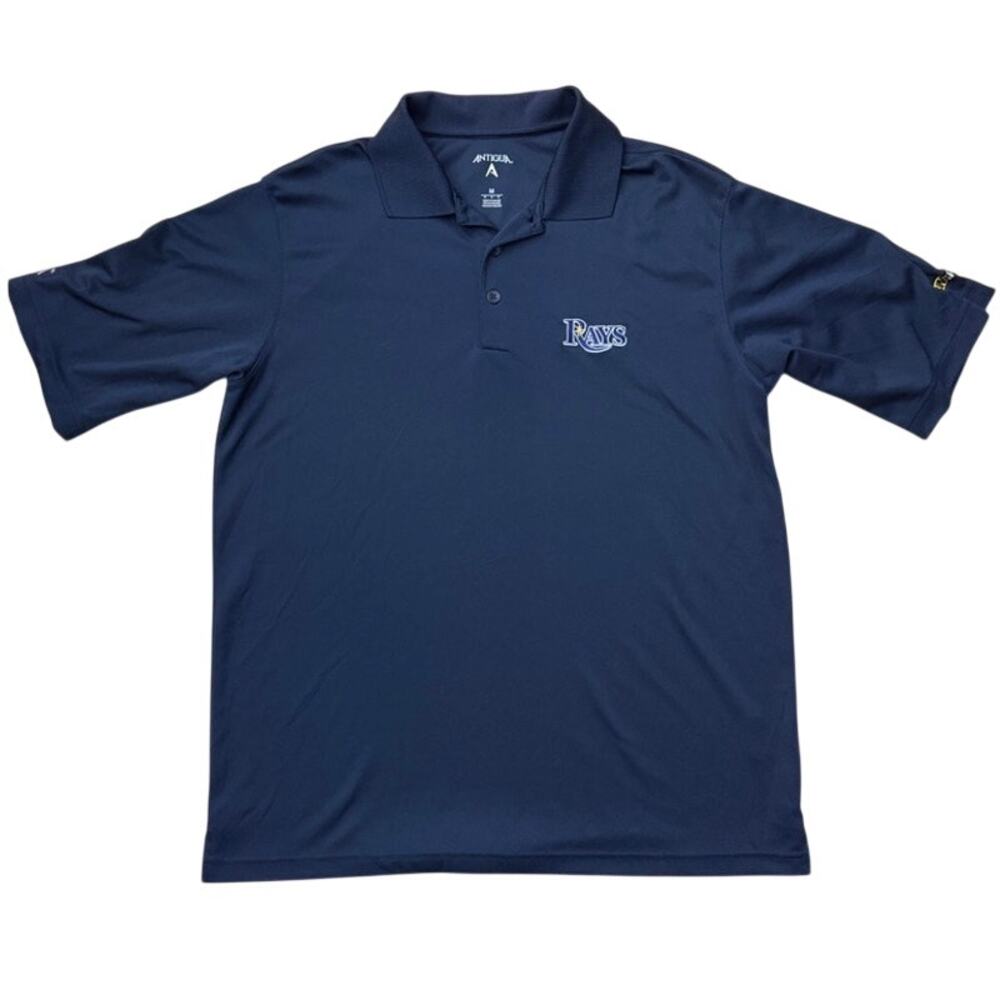 Tampa Bay Rays MLB Antigua Sun Sports blue polo shirt Size Medium